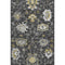 9' X 12' Graphite Ivory And Gold Floral Medallion Distressed Washable Area Rug With UV Protection