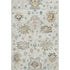5' X 8' Blue Coffee And Linen Floral Medallion Distressed Washable Area Rug With UV Protection