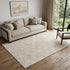 9' X 12' Ivory And Beige Geometric Washable Area Rug With UV Protection