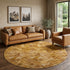 8' X 10' Brown Ivory And Beige Geometric Washable Area Rug With UV Protection