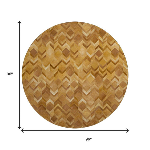 8' X 10' Brown Ivory And Beige Geometric Washable Area Rug With UV Protection
