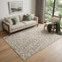 9' X 12' Beige Gray And Ivory Diamond Washable Area Rug With UV Protection