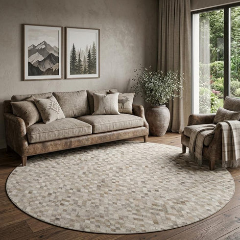 9' X 12' Beige Gray And Ivory Diamond Washable Area Rug With UV Protection