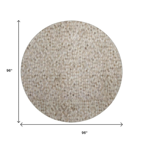 9' X 12' Beige Gray And Ivory Diamond Washable Area Rug With UV Protection