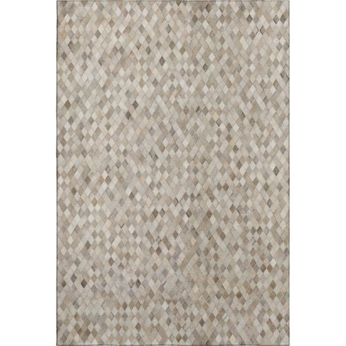 9' X 12' Beige Gray And Ivory Diamond Washable Area Rug With UV Protection