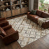 9' X 12' Gray Brown And Ivory Geometric Washable Area Rug With UV Protection