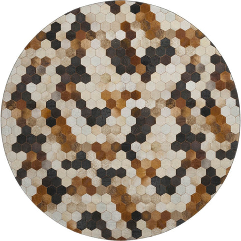 9' X 12' Black Brown And Ivory Geometric Washable Area Rug With UV Protection