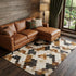 9' X 12' Black Brown And Ivory Geometric Washable Area Rug With UV Protection