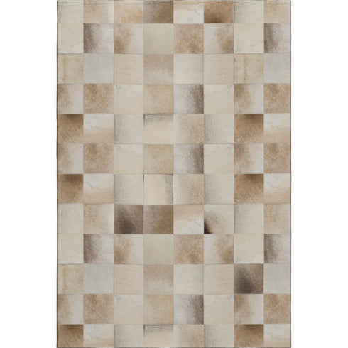 8' X 10' Taupe Ivory And Beige Patchwork Washable Area Rug With UV Protection