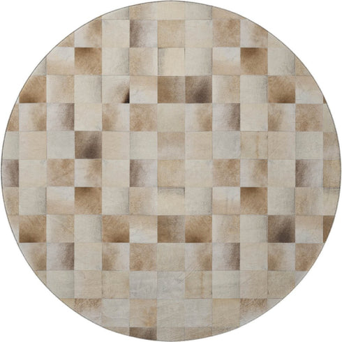 8' X 10' Taupe Ivory And Beige Patchwork Washable Area Rug With UV Protection