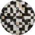 9' X 12' Black Ivory And Beige Patchwork Washable Area Rug With UV Protection
