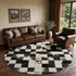 9' X 12' Black Ivory And Beige Patchwork Washable Area Rug With UV Protection