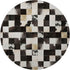 9' X 12' Black Ivory And Beige Patchwork Washable Area Rug With UV Protection