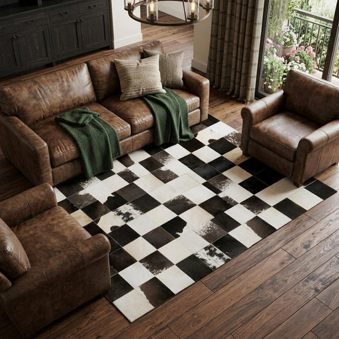 9' X 12' Black Ivory And Beige Patchwork Washable Area Rug With UV Protection