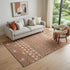 9' X 12' Burnt Sienna And Ivory Geometric Washable Area Rug With UV Protection