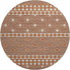 9' X 12' Burnt Sienna And Ivory Geometric Washable Area Rug With UV Protection