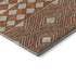 9' X 12' Burnt Sienna And Ivory Geometric Washable Area Rug With UV Protection