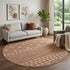 9' X 12' Burnt Sienna And Ivory Geometric Washable Area Rug With UV Protection