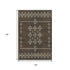 8' X 10' Brown Ivory And Gold Tribal Washable Area Rug With UV Protection