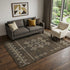 8' X 10' Brown Ivory And Gold Tribal Washable Area Rug With UV Protection