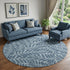 9' X 12' Blue And Ivory Botanical Leaves Washable Area Rug With UV Protection