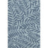 9' X 12' Blue And Ivory Botanical Leaves Washable Area Rug With UV Protection