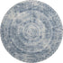 9' X 12' Blue And Ivory Medallion Washable Area Rug With UV Protection
