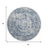 9' X 12' Blue And Ivory Medallion Washable Area Rug With UV Protection