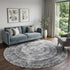 9' X 12' Gray And Ivory Medallion Washable Area Rug With UV Protection
