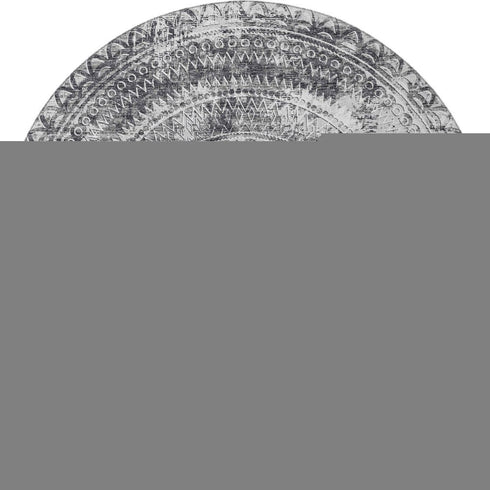 9' X 12' Gray And Ivory Medallion Washable Area Rug With UV Protection