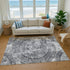 9' X 12' Gray And Ivory Medallion Washable Area Rug With UV Protection