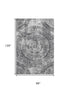 9' X 12' Gray And Ivory Medallion Washable Area Rug With UV Protection