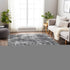 9' X 12' Gray And Ivory Medallion Washable Area Rug With UV Protection