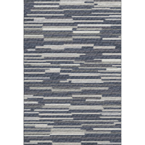 9' X 12' Gray Charcoal And Ivory Abstract Washable Area Rug With UV Protection