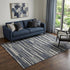 9' X 12' Gray Charcoal And Ivory Abstract Washable Area Rug With UV Protection