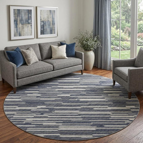 9' X 12' Gray Charcoal And Ivory Abstract Washable Area Rug With UV Protection
