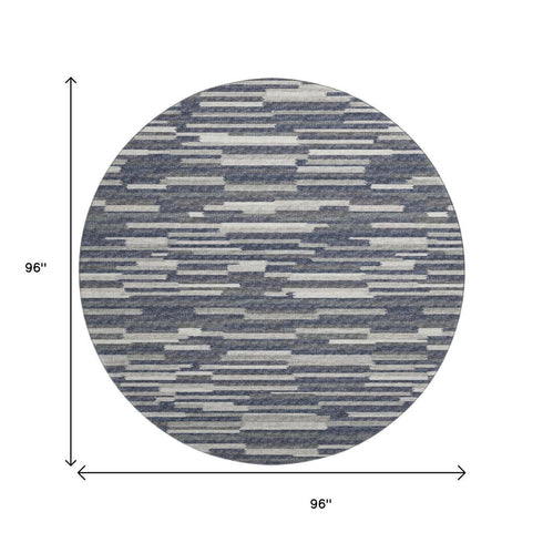 9' X 12' Gray Charcoal And Ivory Abstract Washable Area Rug With UV Protection