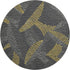 9' X 12' Gray Gold And Black Botanical Leaves Washable Area Rug With UV Protection