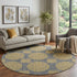 9' X 12' Gold And Gray Geometric Washable Area Rug With UV Protection