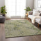 8' X 10' Green And Beige Tribal Washable Area Rug With UV Protection