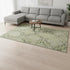 8' X 10' Green And Beige Tribal Washable Area Rug With UV Protection