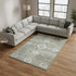 8' X 10' Olive Green And Ivory Floral Medallion Washable Area Rug With UV Protection