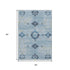5' X 8' Blue And Olive Green Floral Medallion Washable Area Rug With UV Protection