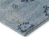 5' X 8' Blue And Olive Green Floral Medallion Washable Area Rug With UV Protection