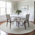 8' Linen And Ivory Houndstooth Washable Round Rug With UV Protection