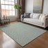 8' X 10' Green And White Houndstooth Washable Area Rug With UV Protection