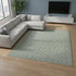 8' X 10' Green And White Houndstooth Washable Area Rug With UV Protection