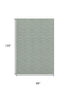8' X 10' Green And White Houndstooth Washable Area Rug With UV Protection