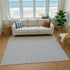 8' X 10' Gray And Ivory Houndstooth Washable Area Rug With UV Protection