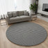 8' Black And White Houndstooth Washable Round Rug With UV Protection